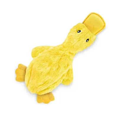 Large yellow duck plush dog toy